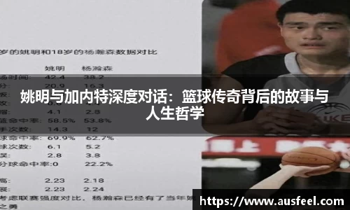 姚明与加内特深度对话：篮球传奇背后的故事与人生哲学